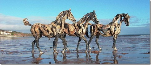 Driftwood Horse Sculptures - Heather Jansch