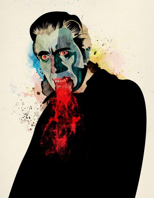 Christopher Lee as Dracula, an Illustration by Alvaro Tapia Hidalgo