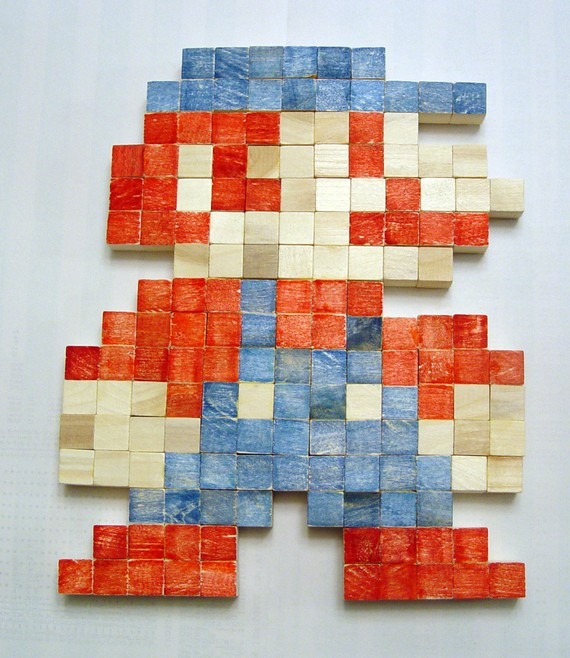 Wooden-Pixel-Art-Mario