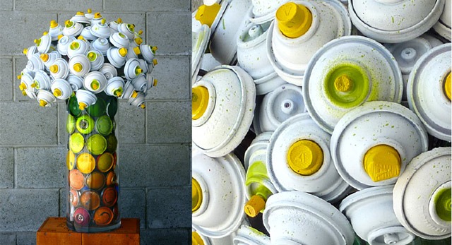 Bouquet-made-with-discarded-spray-cans