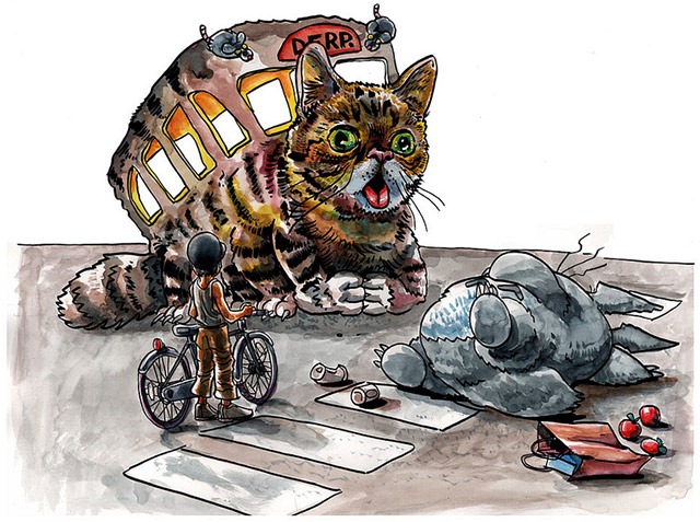 Tim-Doyle-Lil-Bub-vs-Catbus-Mashup-Art-Print