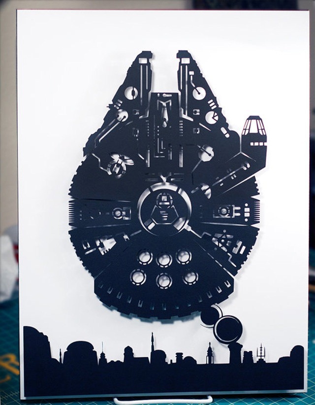 Millennium-Falcon-Over-Mos-Eisley-3D-Paper-Craft-by-Will-Pigg-01