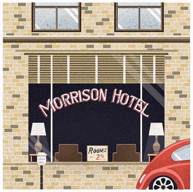 Morrison-Hotel-inspired-by-The-Doors-album-for-gallery-1988-(LA)-Maria-Suarez-Inclan