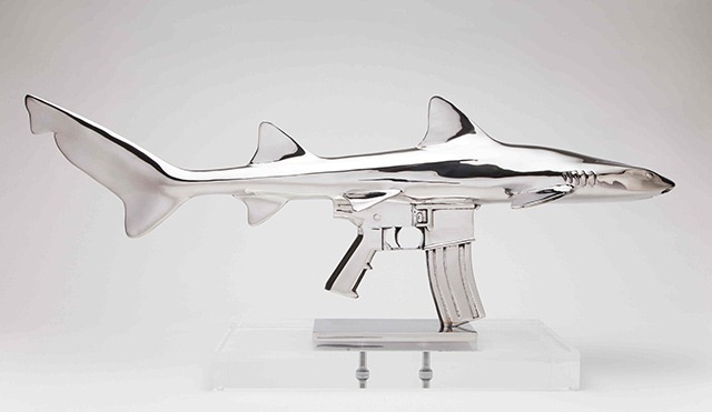 Shark-Gun-stainless-steel-sculptures-by-Chris-Schulz-Leopard-AR_2