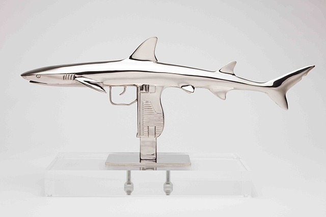 Shark-Gun-stainless-steel-sculptures-by-Chris-Schulz-White-tip-UZI_2