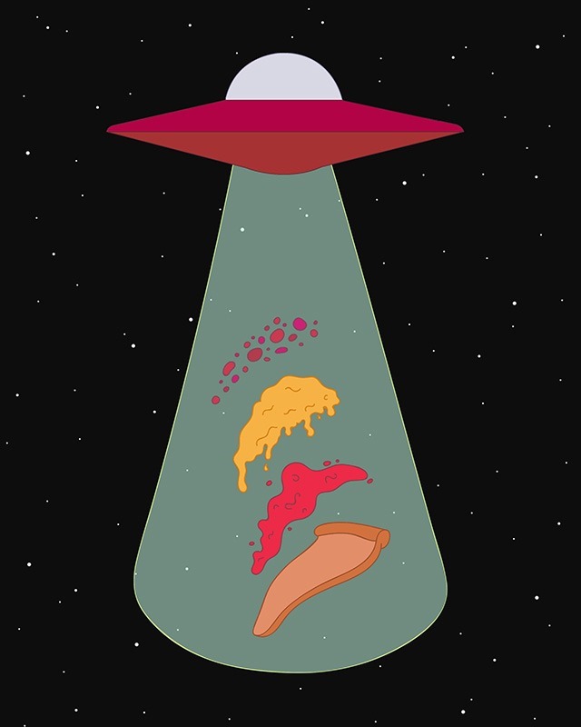 Jasmine Echols Graphic Design Illustrations UFO-pizza