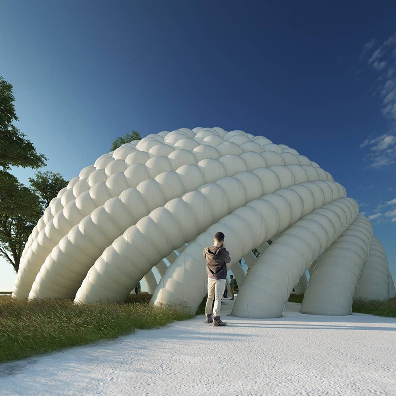Inflatable structure outdoor sculpture