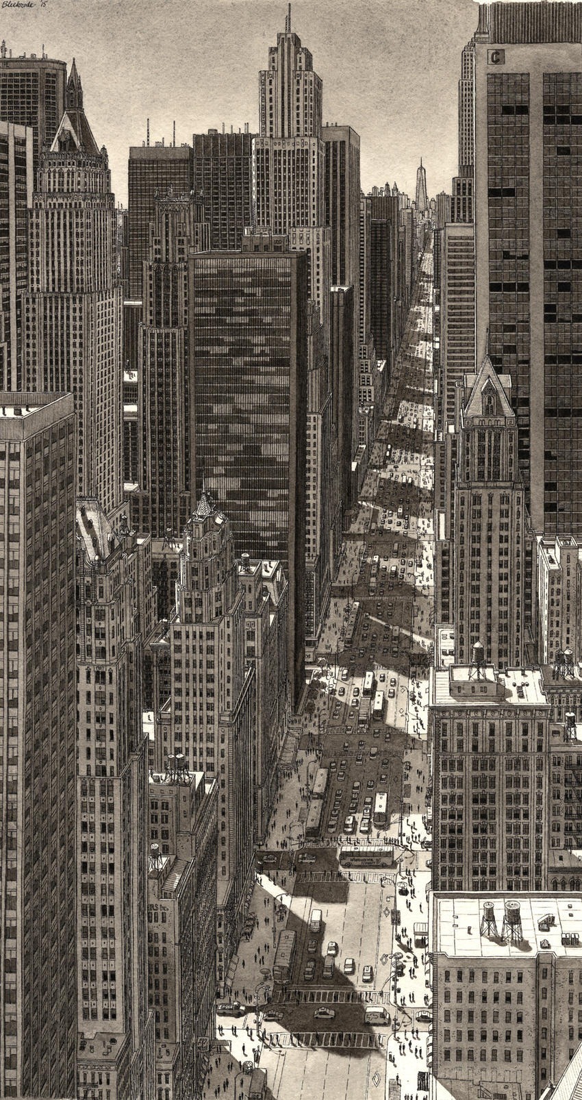 Stefan Bleekrode Cityscapes from Memory NYC-summer-shadows