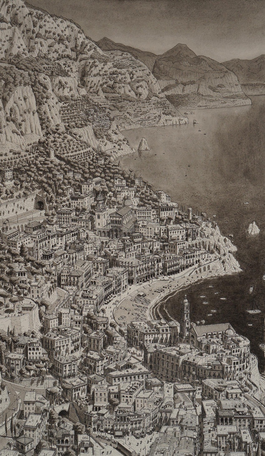 Stefan Bleekrode Cityscapes from Memory town-on-amalfi-coast