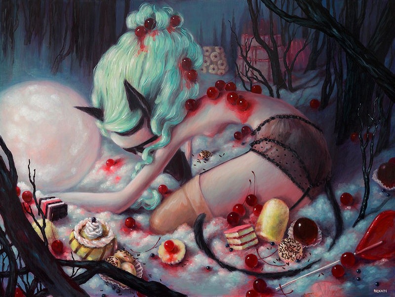 Brandi Milne Fiend (The Ever Hunger, Wild Beast) (acrylic on panel, 33 x 44 inches)