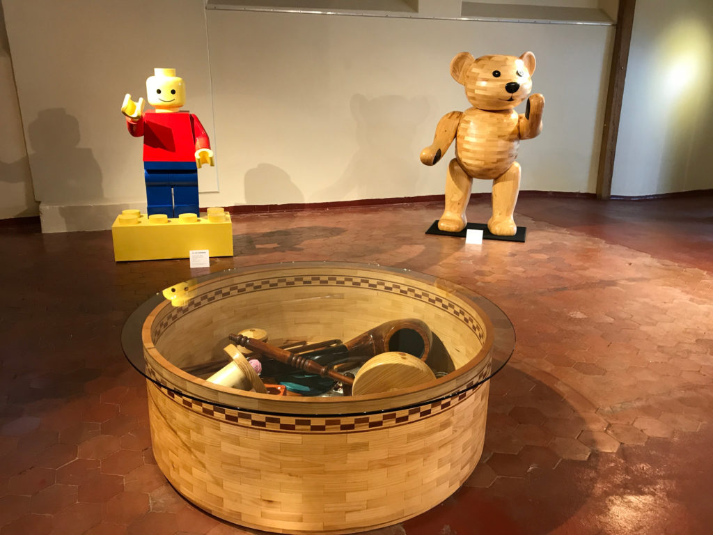 Giant trinket box, let go man and teddy bear by sculptor John Abery